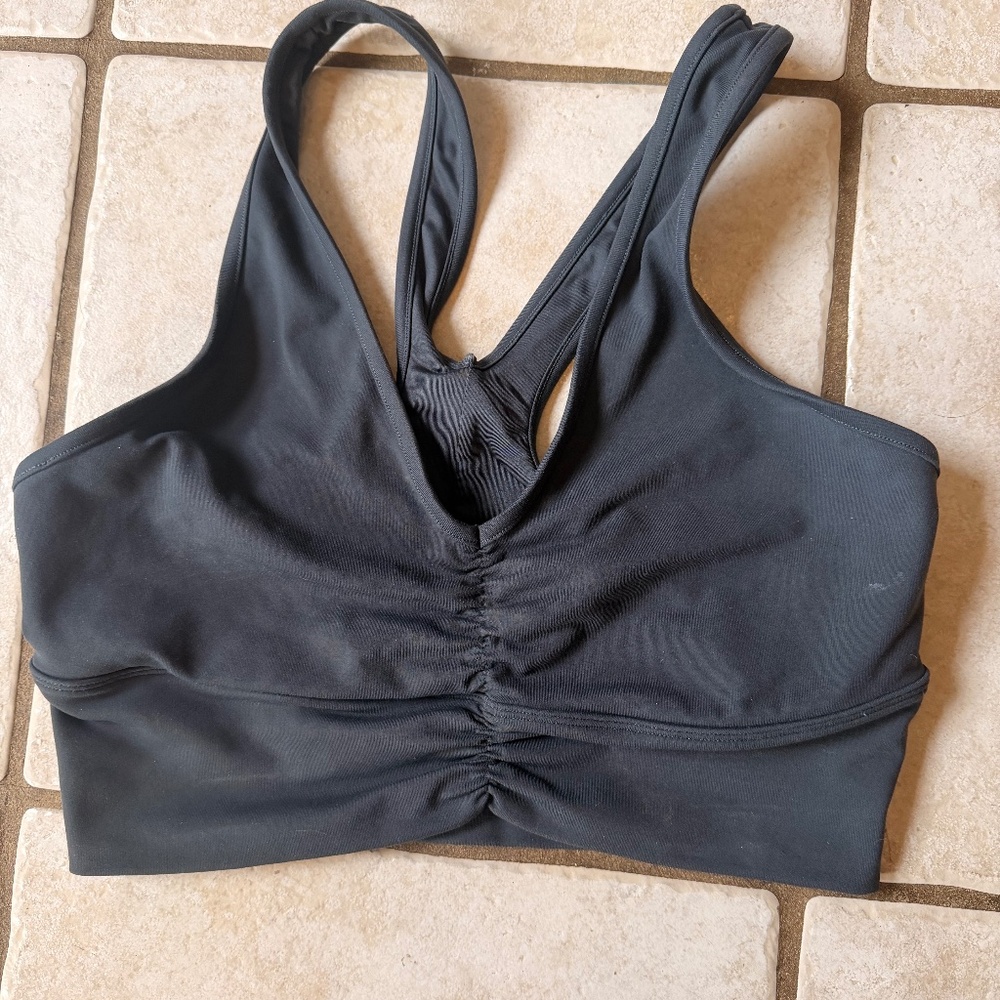 ALO yoga wild thing light support sports bra - L gray/anthracite